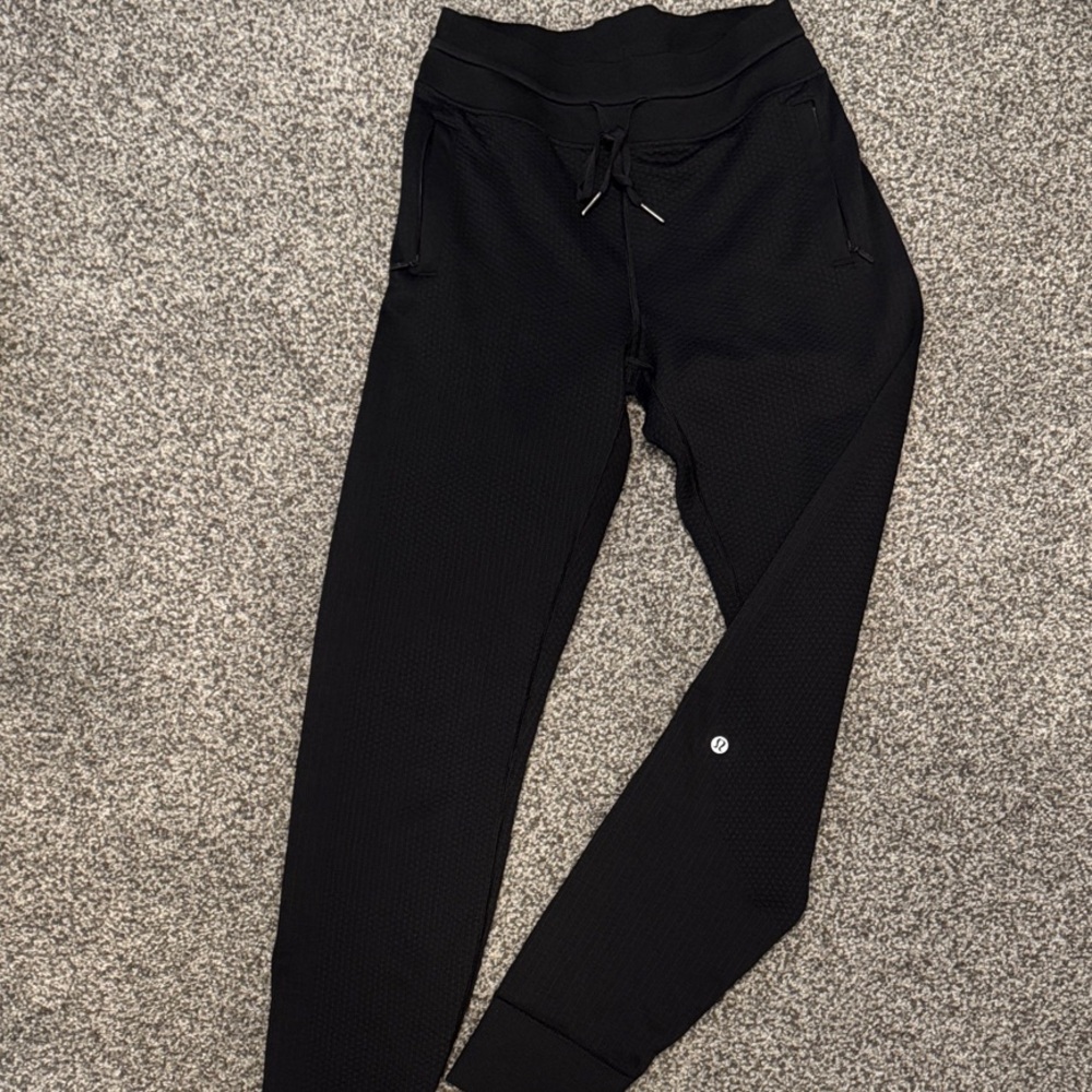 lululemon athletica Black Textured Jogger Pants